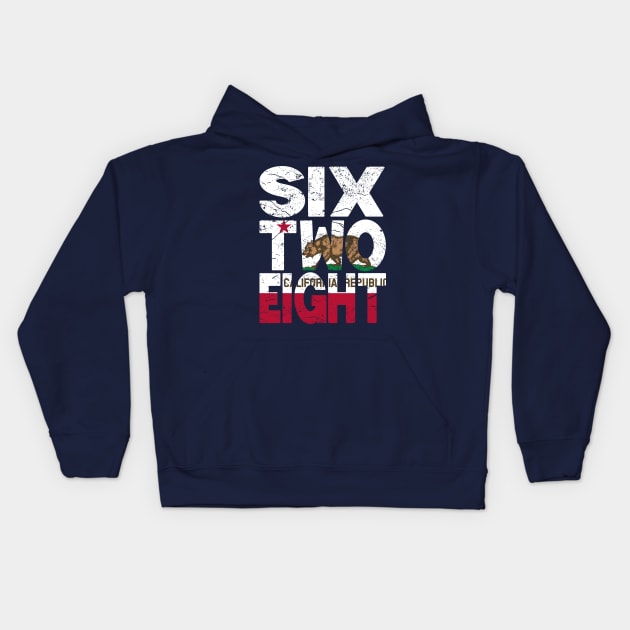 California Area Code 628 California Republic Flag Kids Hoodie by Styleuniversal